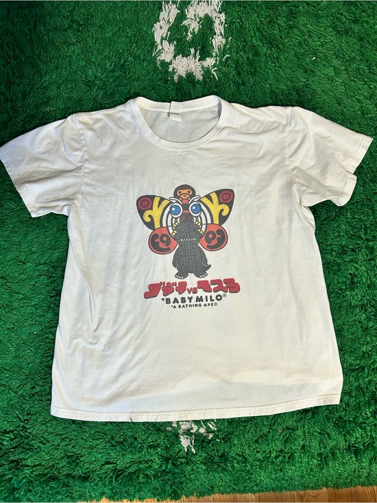 Bape Other - Bape White T-Shirt with Multicolor Baby Milo Graphic